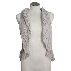 Valerie Bertinelli Crochet Taupe Color Women's Vest Size M